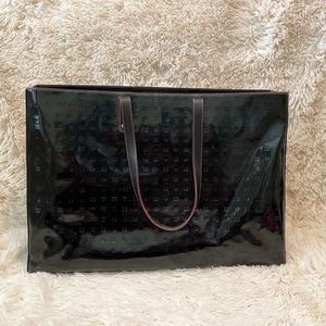 Arcadia patent leather travel tote